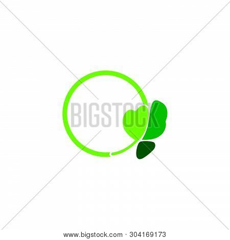 Simple Circle Leaf Parsley Design Logo Vector