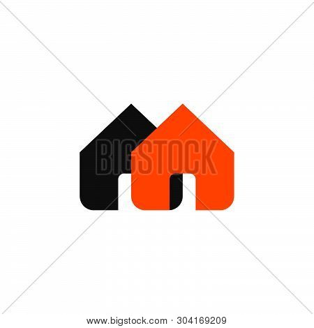 Unique Simple Design Concept Of Simple Geometric House Resident Symbol Vector