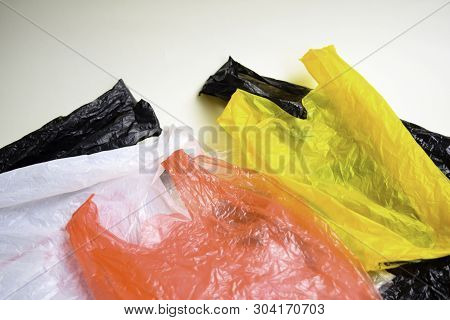 Say No To Plastic Bags - No More Plastic Concept Isolated White Background