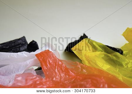 Say No To Plastic Bags - No More Plastic Concept Isolated White Background