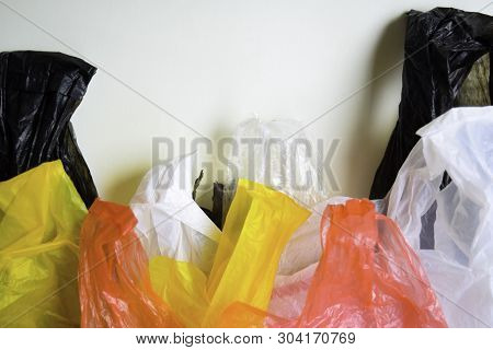 Say No To Plastic Bags - No More Plastic Concept Isolated White Background