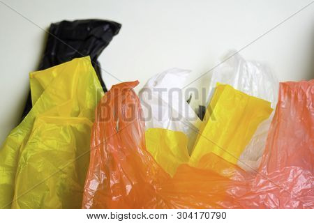 Say No To Plastic Bags - No More Plastic Concept Isolated White Background