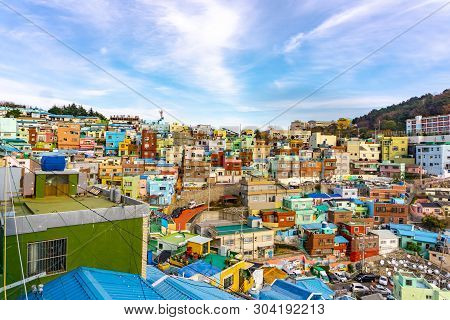 Busan, South Korea - November 25, 2018: View Of Gamcheon Culture Village, Busan, South Korea On Nove