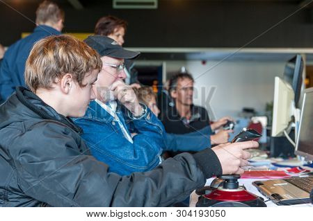 Lelystad, November 2, 2013. Visitors Attending Fsweekend, The Worlds Largest Annual Flight Simulatio