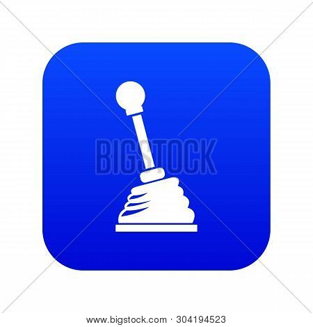Gear Stick Icon Digital Blue For Any Design Isolated On White Vector Illustration