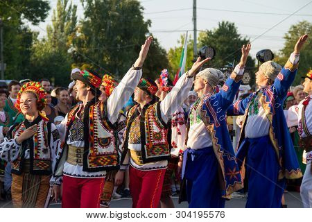 Dancers In Ukrainian Traditional Clothing During Festival