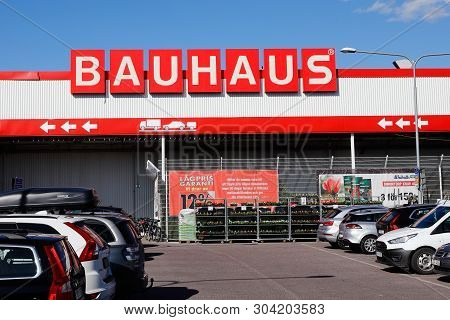 Stockholm, Sweden - May 31, 2019: Bauhaus Retail Store Located In Bromma Offering Products For Home 