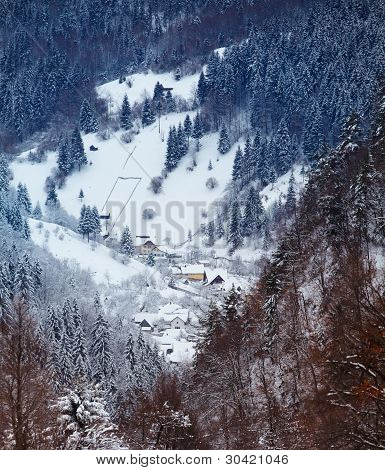 Moeciu villaggio In inverno