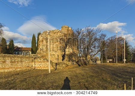 Hisarya, Bulgaria - December 26, 2018: Sunset View Of The South Gate Know As The Camels At Roman For