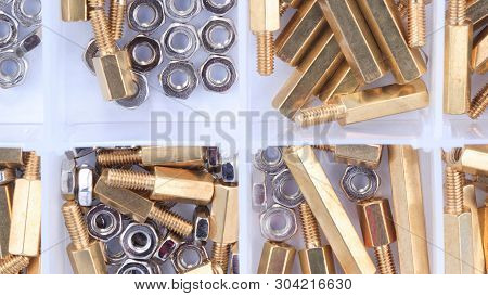 Brass Standoff Spacer Male And Female Set In Plastic Container