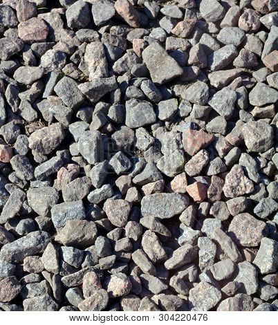 Gravel For Background At Dry Sunny Summer Day