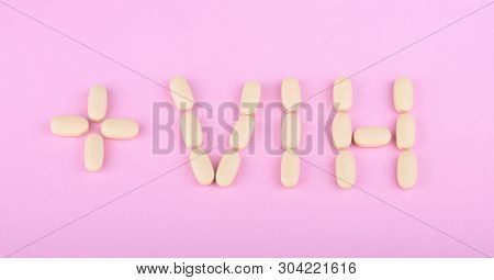 Hiv Therapy Efavirenz On Pink Background At Dry Sunny Summer Day