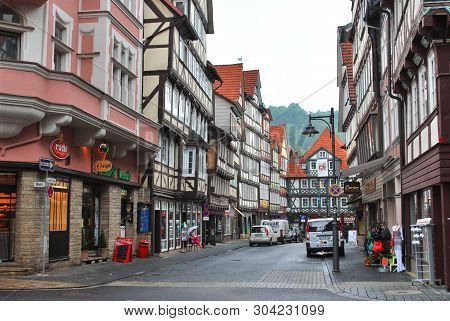 Hann. Munden, Lower Saxony, Germany - May 27, 2013: The View Of The Historical Center Of Hann. Munde
