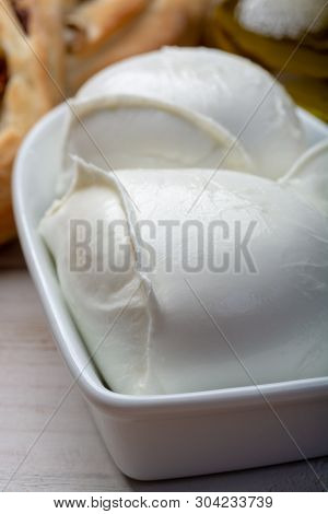 Love Mozzerella, Balls Of Buffalo Mozzarella, Soft Italian Scheese Made From The Milk Of Italian Med