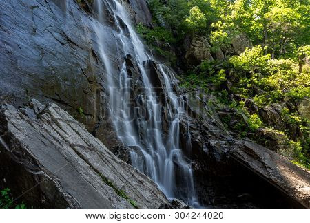 The 404 Foot Hickory Nut Falls In Chimney Rock State Park In North Carolina.