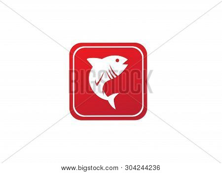 Tona Blue Fish In Symbol Design Illustration, Tuna Marine Life Icon In The Shape