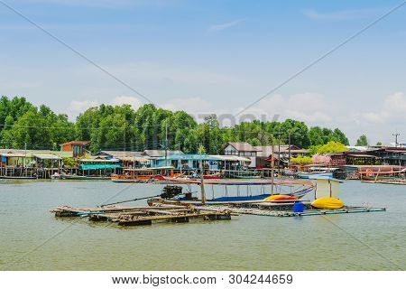 Chanthaburi, Thailand: April 15, 2019 Scenery Of Fishing Village (the No-land Village) On April 15,2
