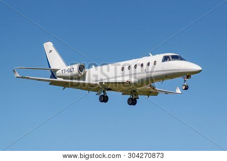 Moscow, Russia - May 19, 2019: Aircraft Gulfstream G150 T7-glt Landing At Vnukovo International Airp
