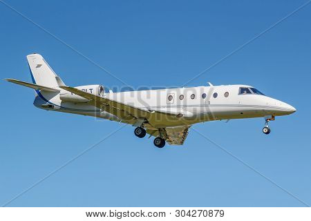 Moscow, Russia - May 19, 2019: Aircraft Gulfstream G150 T7-glt Landing At Vnukovo International Airp