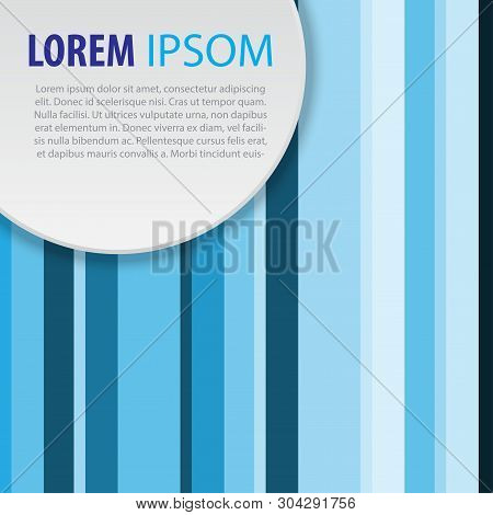 Striped Multicolor Pattern On Background, Tone Bule Stripes. Illustrator Vector.