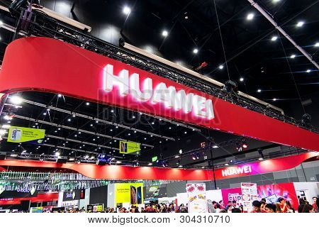 Bangkok, Thailand - June 01, 2019 : Thailand Mobile Expo 2019 ,huawei Zone ,huawei Is Chinese Networ