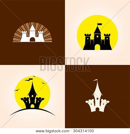 Castle Icon Or Emblem. Stylized Vector Illustration