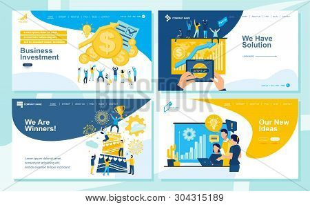 Cartoon Character Dancing People On Landing Page Template. .sport Dance Picture For Website With Man