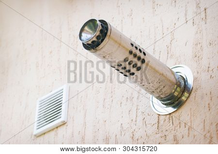 Munich Plaster Wall With Gas Chimney And Ventilation Hole