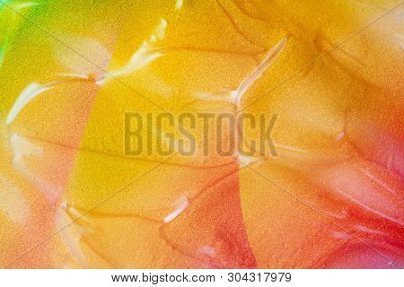 Vaporwave Style Texture Background: Neon Orange Funky Paint Texture.