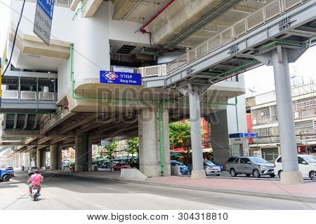 Bangkok , Thailand -  31  May, 2019 : MRT Sky train Bang Khae station before grand opening service
