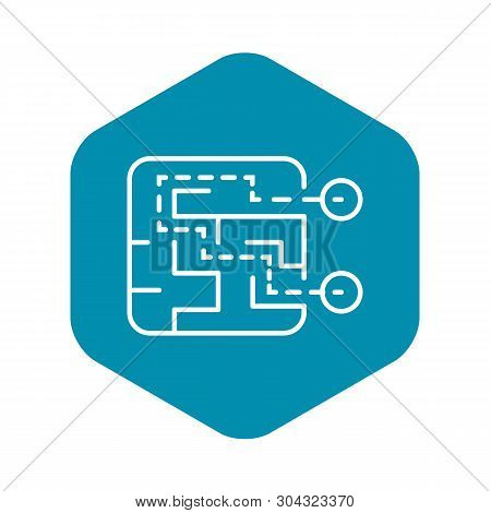 Find Route Solution Icon. Outline Find Route Solution Vector Icon For Web Design Isolated On White B