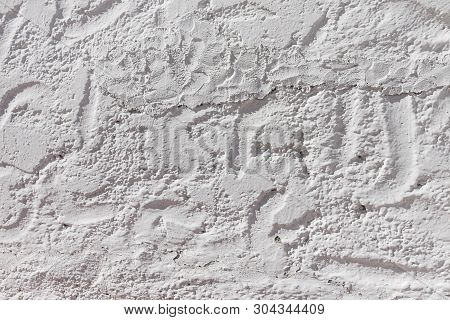 White Stucco Wall Texture Background. Plaster Wall In Mediterran