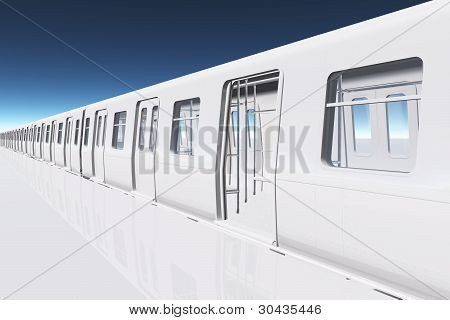 Vit tåg offentlig Transport konceptet 3D render