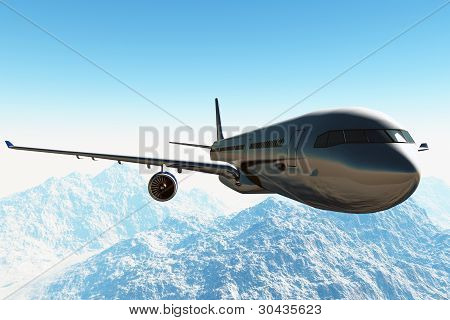 Flygplan som flyger 3D render