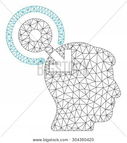 Mesh Brain Interface Plug-in Polygonal Icon Vector Illustration. Model Is Created From Brain Interfa
