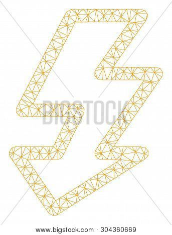 Mesh Camera Flash Polygonal Symbol Vector Illustration. Carcass Model Is Based On Camera Flash Flat 