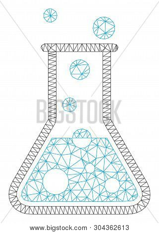 Mesh Boiling Water Flask Polygonal Icon Vector Illustration. Model Is Based On Boiling Water Flask F