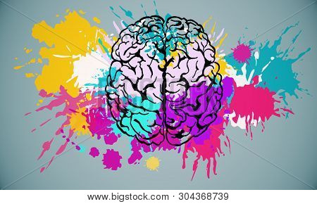 Abstract Brain Drawing