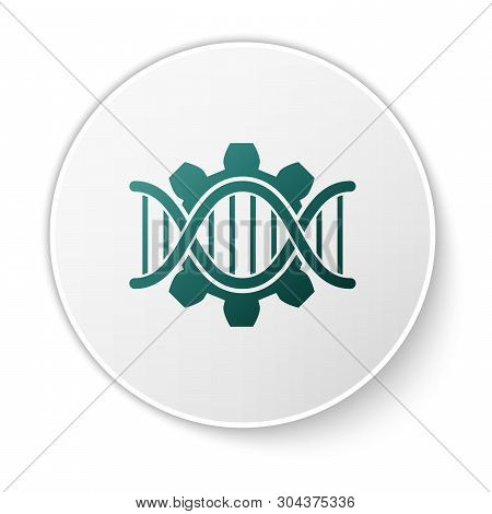 Green Genetic Engineering Icon Isolated On White Background. Dna Analysis, Genetics Testing, Cloning
