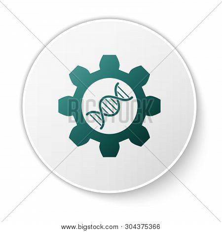 Green Genetic Engineering Icon Isolated On White Background. Dna Analysis, Genetics Testing, Cloning