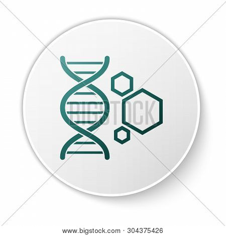 Green Genetic Engineering Icon Isolated On White Background. Dna Analysis, Genetics Testing, Cloning