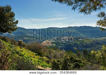 Forest Of Sataf West Of Jerusalem Israel. A Beautiful Area Of Hiking And Enjoying The Nature.