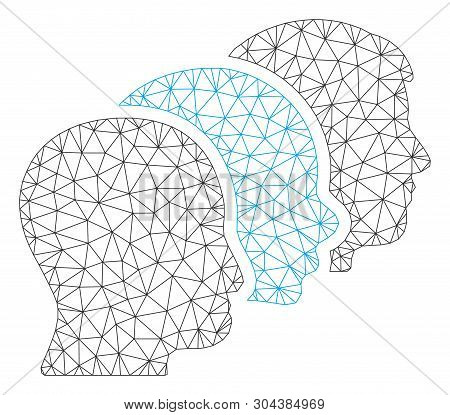 Mesh Client Profiles Polygonal Symbol Vector Illustration. Model Is Based On Client Profiles Flat Ic