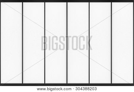3d Rendering. Modern Oriental Design Parellel Shape Pattern Paper Wall Door Background.