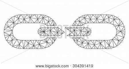 Mesh Chain Break Polygonal Icon Vector Illustration. Carcass Model Is Based On Chain Break Flat Icon