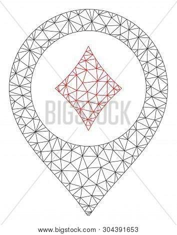 Mesh Casino Map Pointer Polygonal Symbol Vector Illustration. Abstraction Is Based On Casino Map Poi