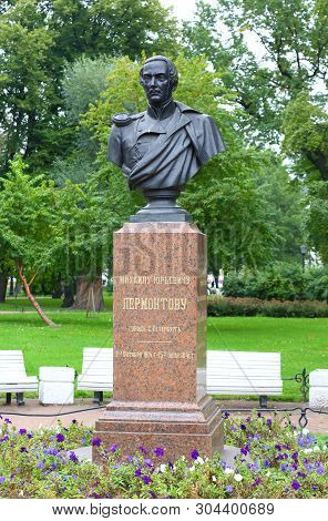 The Monument To Lermontov, Alexander Garden, St. Petersburg, Russia October 2018