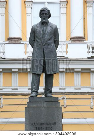 A Monument To Ushinsky, Naberegnaya Reki Moyki, Saint-petersburg, Russia, September 2018