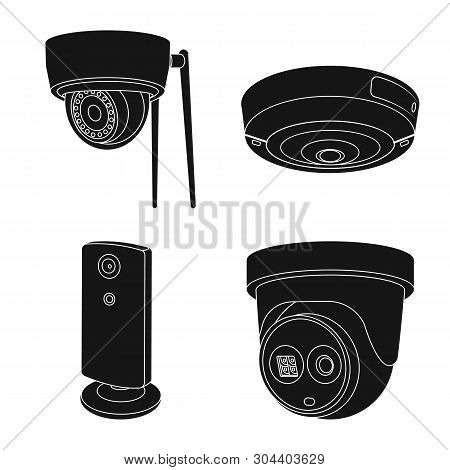 Vector Illustration Of Cctv And Camera Symbol. Set Of Cctv And System Vector Icon For Stock.