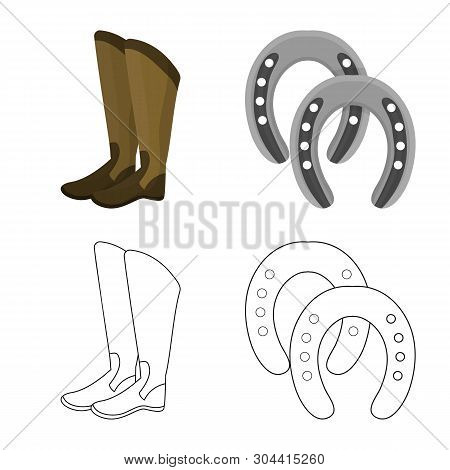 Vector Illustration Of Equipment And Riding Icon. Set Of Equipment And Competition Stock Vector Illu